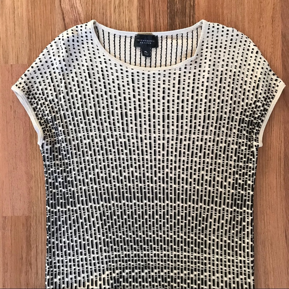 COPY - 🌈 2/$10 Investments Petites beige and black striped top